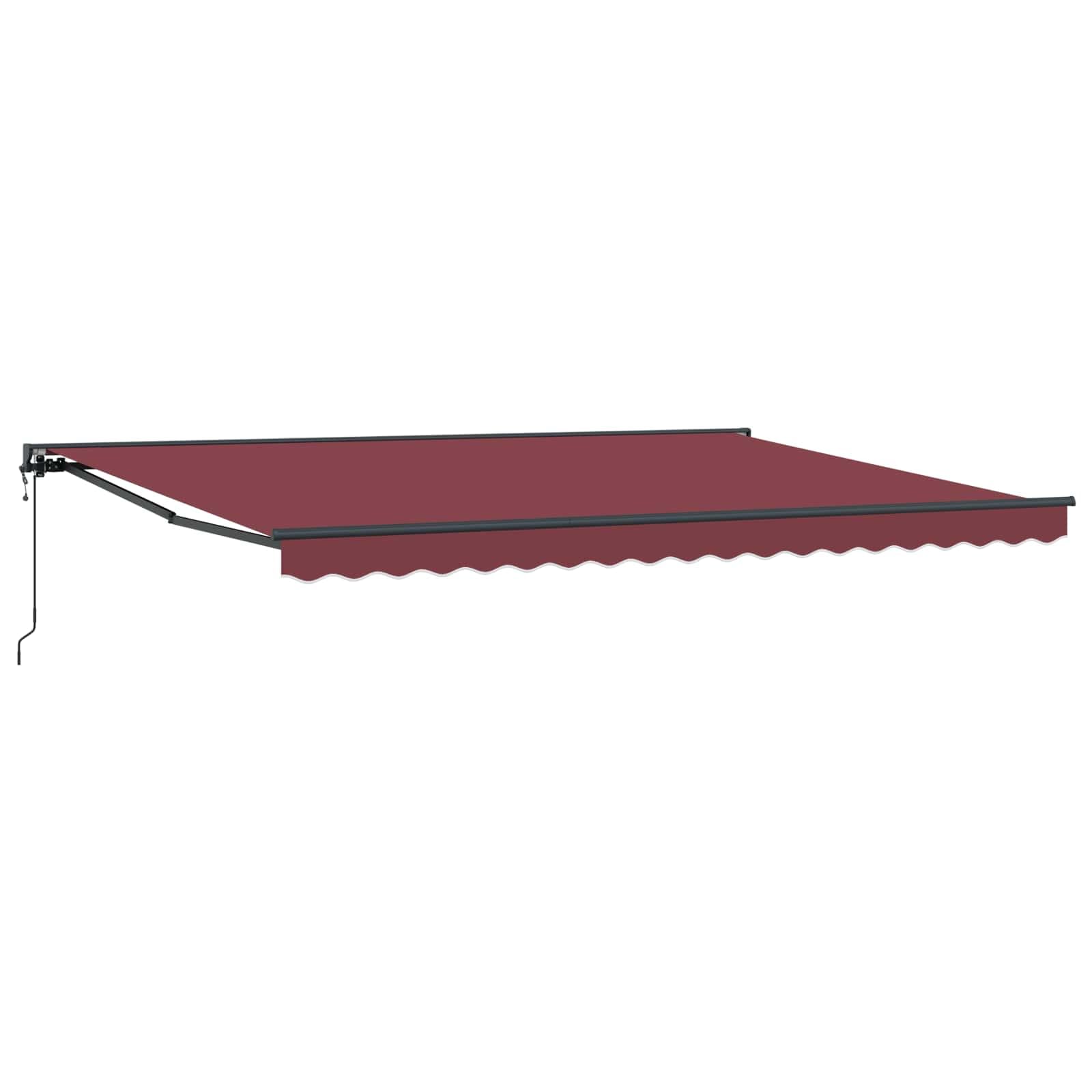 Tenda da sole retrattile, 450 x 300 cm, con struttura a mezza cassetta, tessuto in poliestere con rivestimento in PU, telaio in acciaio e alluminio verniciato a polvere, manovella manuale