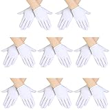 SATINIOR 8 Pairs White Kids Gloves White Cotton Cosplay Costume Dress Wrist Formal Gloves for Party Girls Boys