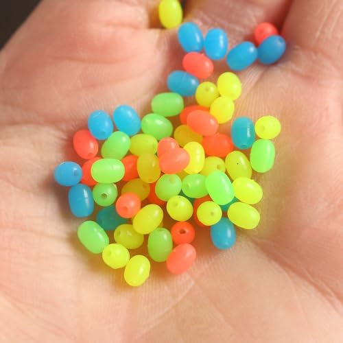 200 piezas cuentas luminosas plásticas para pesca miniatura 3