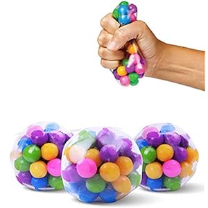 DNA Stress Balls, 3 stuks kleurrijke water kralen knijpen ballen, sensorische Fidget speelgoed stressballen voor angst…