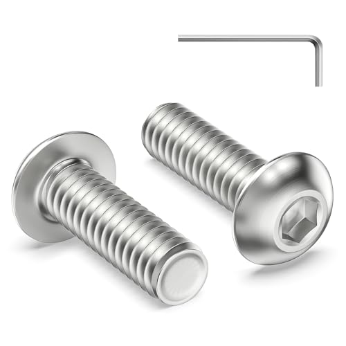 Zuyya 120 viti a testa bombata M4 x 12 mm, viti a testa semicircolare in acciaio inox A2 V2A, filettatura completa con chiusura a esagono incassato