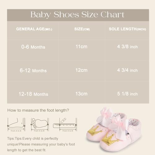 Image of Meckior Infant Baby Girl Sandals Soft Non-Slip Rubber Sole Handmade Princess Wedding Dress Shoes Toddler First Walkers