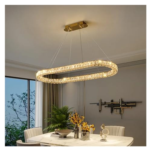 Lampe suspendues LED ovales pour salle à manger en cristal K9 luxe