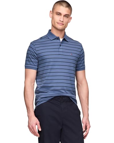 Image of Tommy Hilfiger Mens Short Sleeve Casual Polo Shirts in Regular Fit with Liquid Cotton