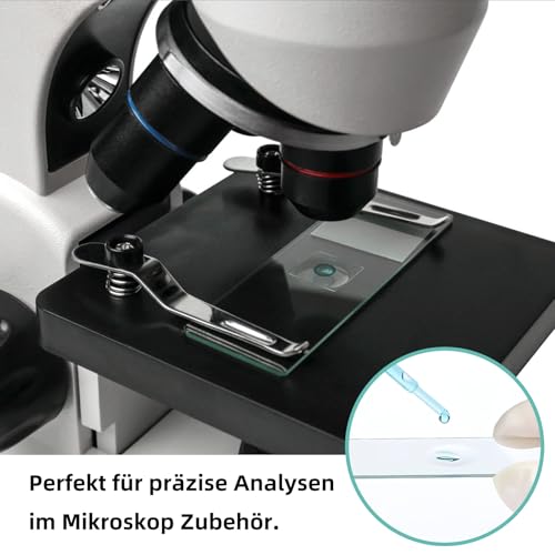 100 Stück Vorgereinigte Mikroskop Objektträger 76,2x25,4mm & 200 Deckgläser 20x20mm, Mikroskop Zubehör für Labor, Biologie & Wissenschaft, Klarglas mit Glänzend Kanten für Präzise Analyse