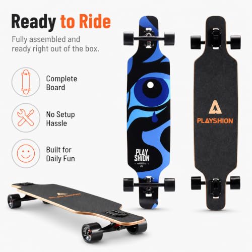 Image of Playshion 39 Inch Drop Through Longboard Skateboard for Beginners