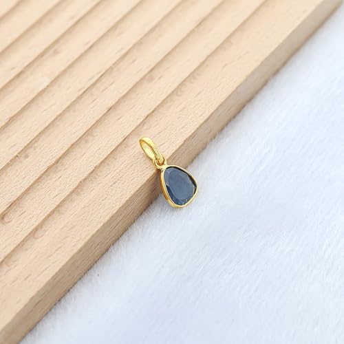Pendentif saphir bleu véritable anti-allergie en argent massif