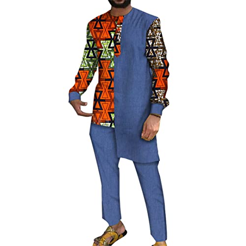 Pantalons traditionnels africains homme 24FS1207 ensemble haut et pantalon