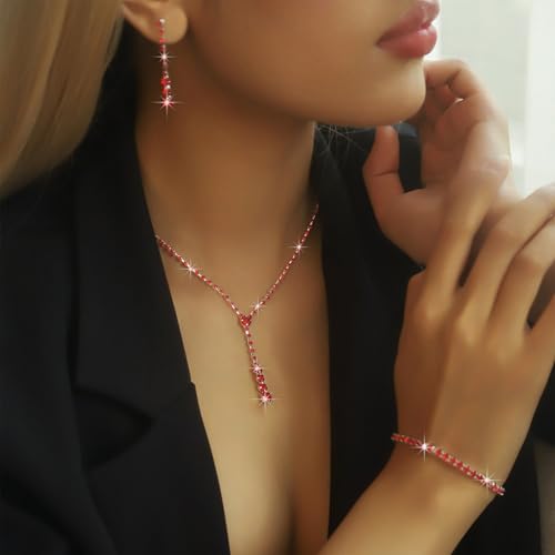 Otxas Silver Jewelry Set for Women Wedding Jewelry Sets for Brides Dainty Rhinestone Jewelry Set for Women Wedding Accessories for Brides3