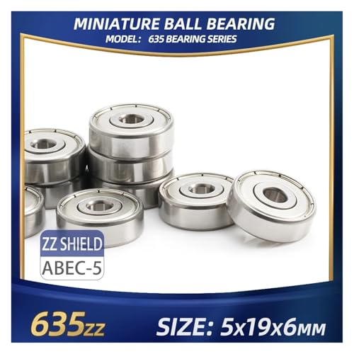 Rodamientos de bola 635 2RS de 5x19x6 mm, baleros sellados con brida para alta velocidad 2