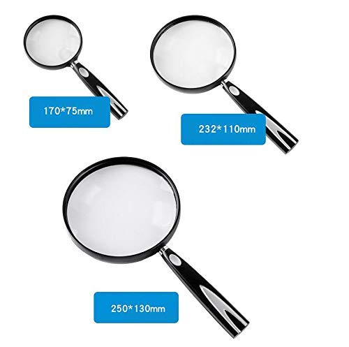 Lupa HD iluminada de mano LED de 130 mm para joyería y antigüedades 5