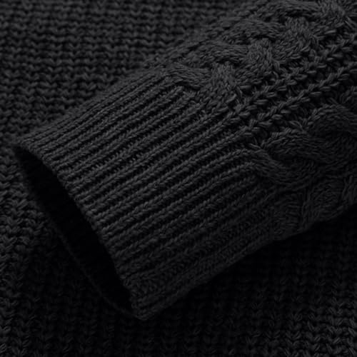 Men's Pullover Sweater Long Sleeves Turtleneck Knitwear Fashion Irregular Button Ribbed Knit Sweaters Blouse Tops3