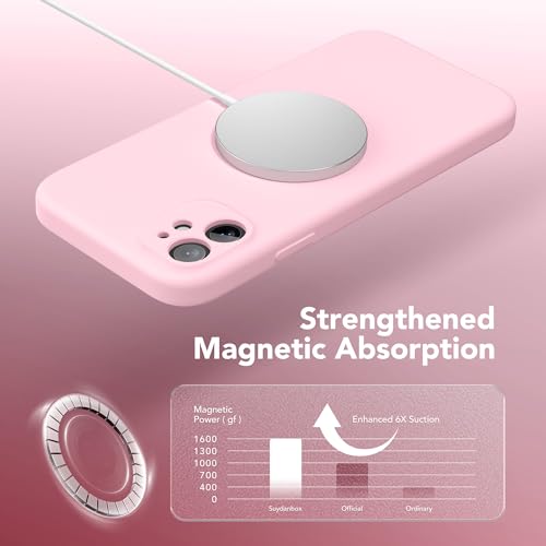 Image of Magnetic for iPhone 11 Phone Case Silicone, Compatible with MagSafe, [Full Camera Protection][Screen Protector] Slim Shockproof Protective Case for iPhone 11 6.1 inch, Chalk Pink
