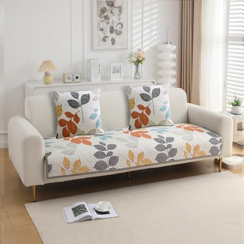 Image of HOKIPO Printed Cushion Cover 22x22 in, Multicolor Leaves