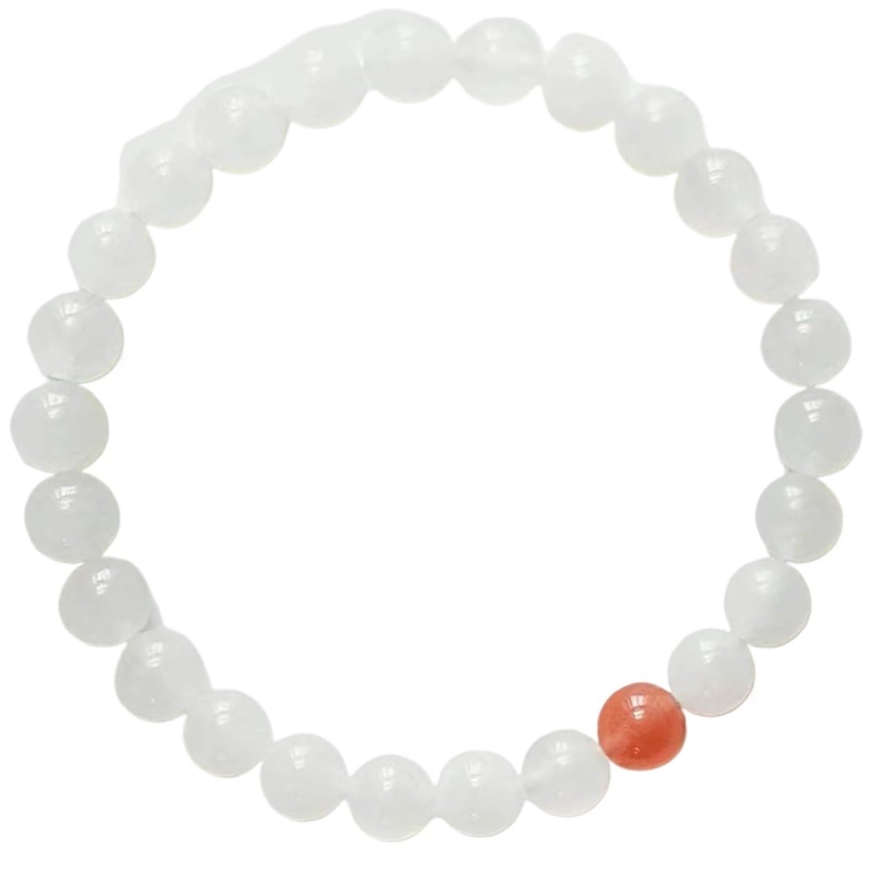 Nzpost Women's White Jade_red Agate Bracelet, Natural Jade Bracelet For Small 6Mm Nephrite Jade Amulet Good Luck Bracelet Talisma