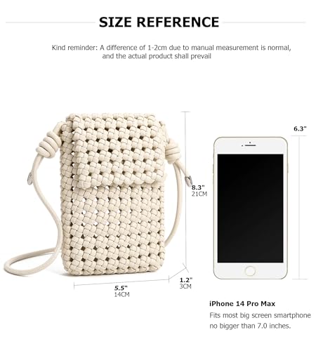 Image of myfriday Mini Quilted Crossbody Purse, Chain Strap Summer Shoulder Bag | Metal ball chain adjuster, snap closure and lightweight phone pouch add cute summer carry for holidays and shopping