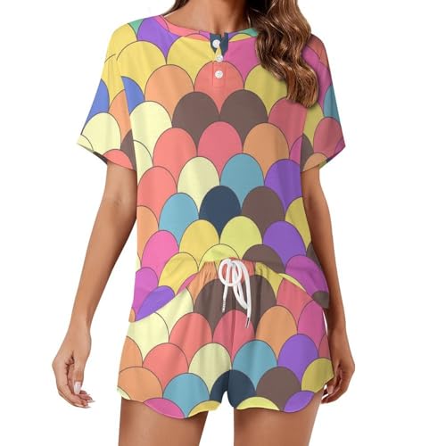 Ensemble de pyjama pour femme manches courtes idéal pour vos matinées d'été