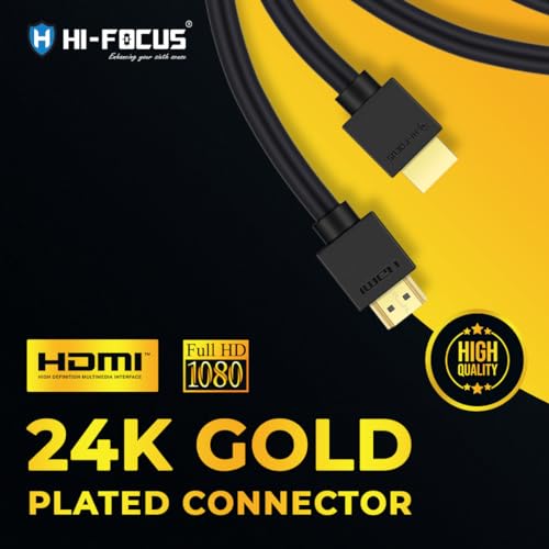 Image of HIFOCUS HDMI 10Meter Cable High Speed Pro Premium Hdmi 4K Cable Upto 10.2Gbps At 60Hz, Black (Compatible with Projector, home theatre, Television, set top box, Black, One Cable)