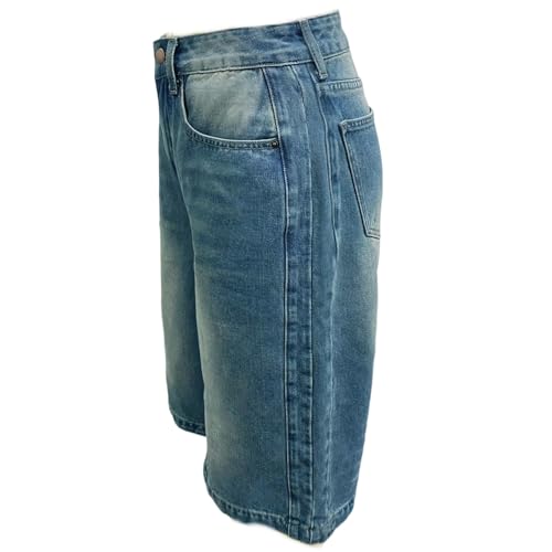 Short en jean coupe droite taille haute décontracté extensible