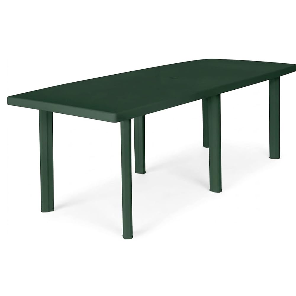 Tavolo da Giardino Allungabile in Resina Verde Alta Qualità Dimensioni 216x90x72 cm con 6 Gambe Rinforzate, rettangolare Ideale per Esterno Terrazzo e Veranda, Facile da Pulire