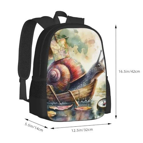 17 Inch Backpack for Snail Lightweight Adjustable Animal Backpacks with Mesh Side Pockets for Travel Outdoor Sports3