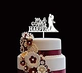 Personalized Wedding Cake Topper, Wooden Cake Toppers, Mr Mrs Heart Customized Wedding Date And Last...