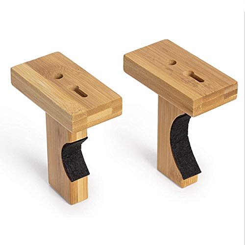 MIAO JIN Solid Wood Baseball Softball Bat Display Case Wall Mount Horizontal Rack Brackets Hanger Holder Felt Liner and Hidden Screws - Thumbnail 3
