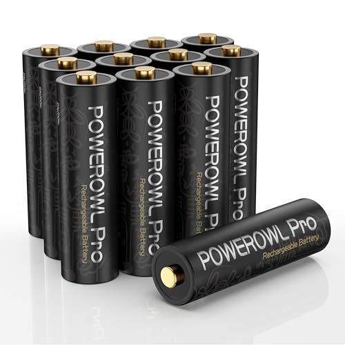 POWEROWL Rechargeable AA Batteries High Capacity 2800mAh Premium NiMH Double A Battery -12 Count