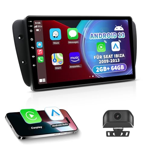 Autoradio pour Seat Ibiza 6J 2009–2013 | Écran Tactile Android 13 de 9 Pouces | CarPlay/Android...