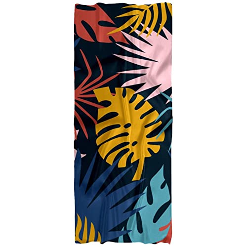 Écharpe légère femme feuilles tropicales - Châle multicolore printemps automne