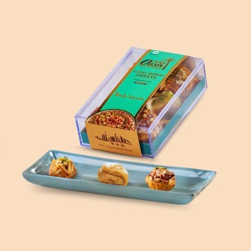 Oasis Baklawa - Premium Assorted Turkish & Lebanese Sweets Baklava 215g| Crystal Collection Box/Festive Gift Hamper for Diwali, Eid & Weddings, Corporate Gifting (6 Pcs Baklawa Box) 2