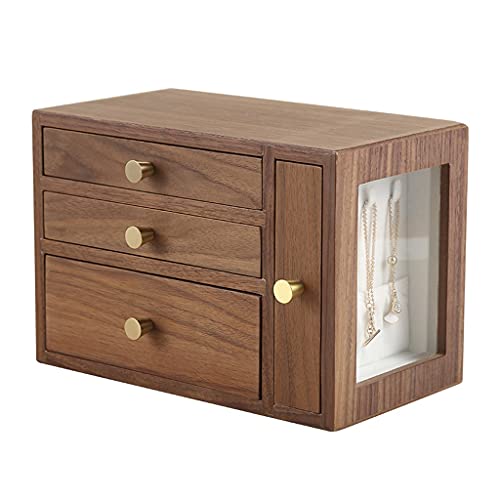 Grande boîte à bijoux en bois avec tiroirs de rangement pour montre