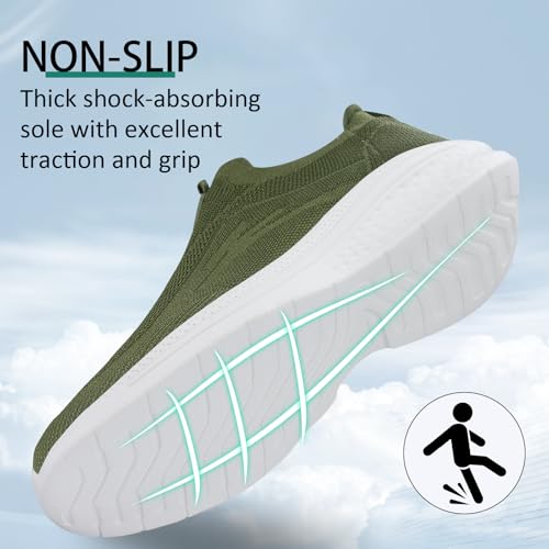 Giniros Schuhe Herren Sneaker Ohne Schnuersenkel Slip-on Schuhe Mesh Atmungsaktiv Leicht Laufschuhe Casual Sportschuhe Bequem Turnschuhe Leichtgewichts Outdoor Joggingschuhe – Bild 6