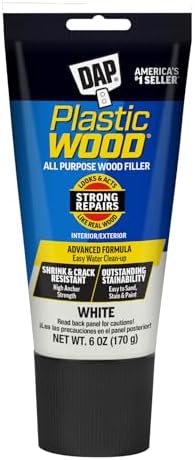 DAP Plastic Wood All Purpose Latex Wood Filler, White, 6 Oz - Packaging may vary
