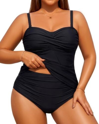 Amazon.com: Women Two Piece Plus Size Tankini - Strapless Bandeau