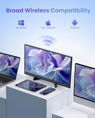 Image of 15.6 inch Wireless Portable Monitor for Laptop Support AirPlay Miracast | FHD 1080P IPS Display,USB-C & HDMI,G-Sensor Auto-Rotate,Plug & Play,Travel Monitor Compatible with PC,Phone,PS4 /5,Xbox,Switch