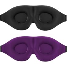 Sleep Mask for Side Sleeper 2 Pack, 100% Light Blocking Sleeping Eye Mask for Women Men, 3D Contoured Cup Night Blindfold, Luxury Eye Cover Shade with Adjustable Strap for Travel, Nap