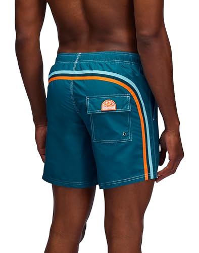 SUNDEK Bañador para Hombre con Cintura elástica, 40,6 cm, Longitud 19 cm de Entrepierna, 01203 - Teal 03, XX-Large