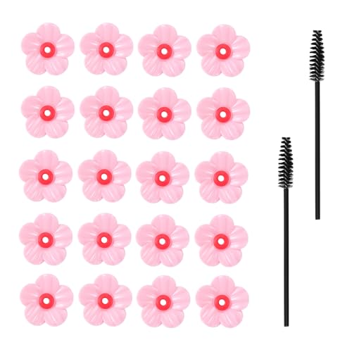 20pcs Replacement Flowers for Hummingbird Feeders, Hummingbird Feeder Replacement Flowers Parts with Brushes Bee Guards & Feeding Ports for Outdoor Hanging Feeders (Red Core)