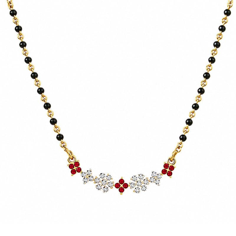 14K/18K Yellow/Rose/White Gold And Diamond Mangalsutra for Women-image-44