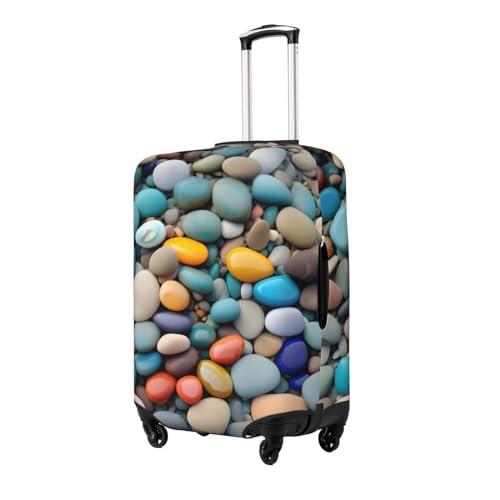 Beach Colored Pebbles Luggage Covers For Suitcase Approved,Suitcase Cover Protector Fit 18-32 InchLuggage2