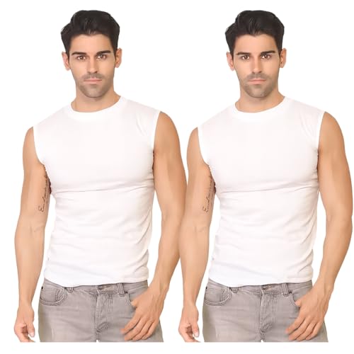 Image of SHIBA Men's Broad-Shoulder Cotton Sleeveless Vest Cotton Innerwear | Sizes 85-100 cm