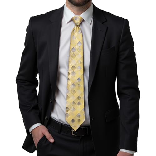 Image of Hi-Tie Men's Silk Ties Formal Woven Classic Necktie Pocket Square Cufflinks Lapel Pin Set Wedding Business