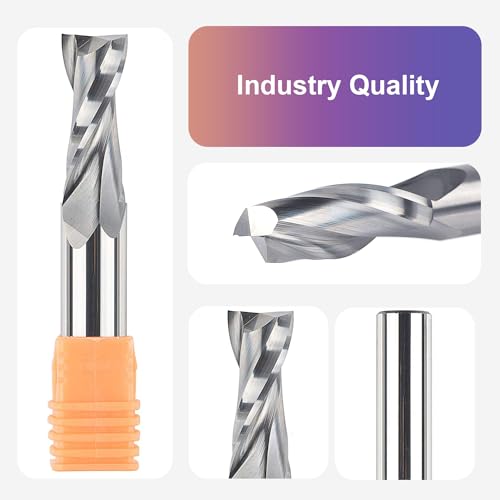 SpeTool Upcut Spiral CNC Router Bits with 1/2 Inch Shank , 1/2 Inch Cutting Diameter HRC55 Solid Carbide CNC End Mill for Wood Mortises and Cutting Dadoes Carving Engraving Tools - Image 3