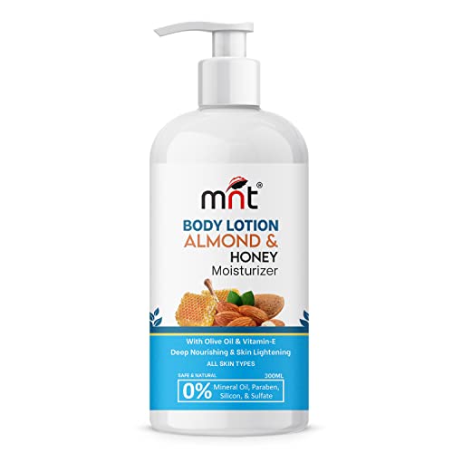 Image of MNT Almond & Honey Body Lotion, for Soft & Nourishing Skin, 300 ml