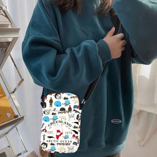 HOLLP Greenland Map Crossbody Bag Greenland Travel Gift Greenland Pride Small Sling Bag Greenland Souvenirs Gifts 6