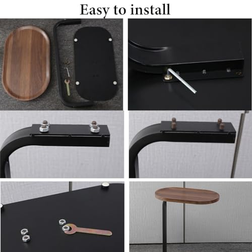 Mesa auxiliar ovalada con escritorio de madera y centro decorativa para dormitorio 6