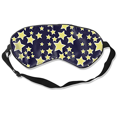 Preisvergleich Produktbild Schlafmaske, Augenmaske, ultra-weich, natürlicher Seidenstoff und Baumwolle, gefüllt, Schlafmaske mit verstellbarem Riemen für Herren, Frauen und Kinder, Sternen-Clip Art