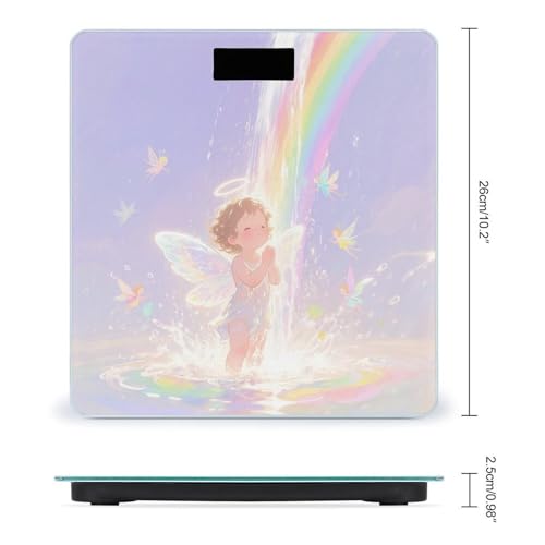 Báscula digital para baño Watercolor Angel, capacidad 400 lb miniatura 2