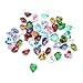 JOLIN 24Pcs 5mm Cubic Zirconia CZ Heart Birthstones 12 Month Charms Floating Bracelets Living Memory Locket Necklace Pendant